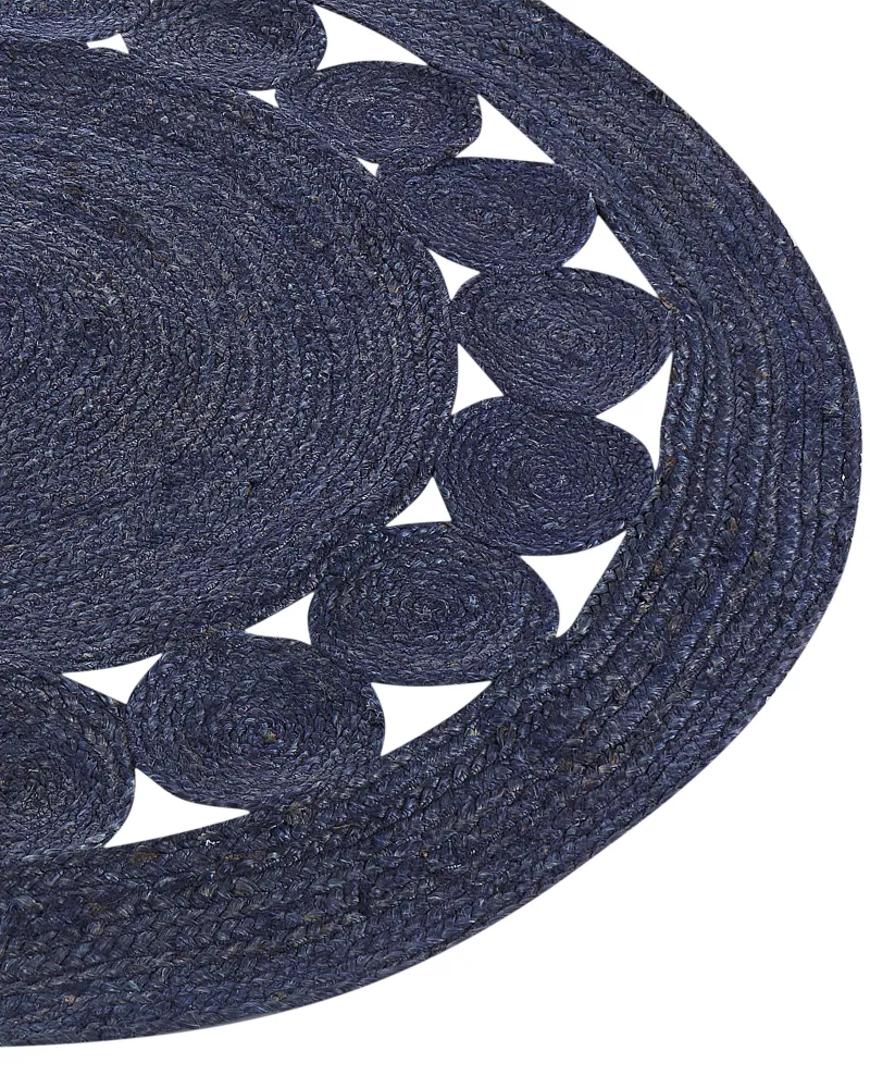 Tappeto iuta blu cupo ø 120 cm KOYUNLU