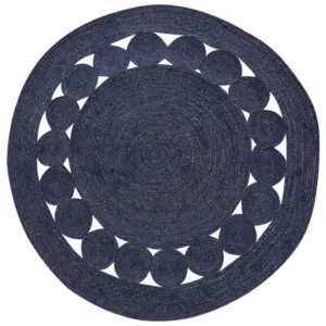 Tappeto iuta blu ombroso ø 120 cm KOYUNLU