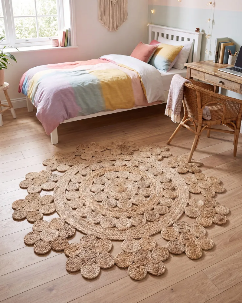 Tappeto iuta camoscio ⌀ 120 cm BIRECIK