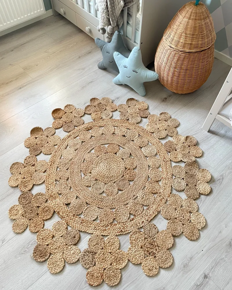 Tappeto iuta camoscio ⌀ 120 cm BIRECIK