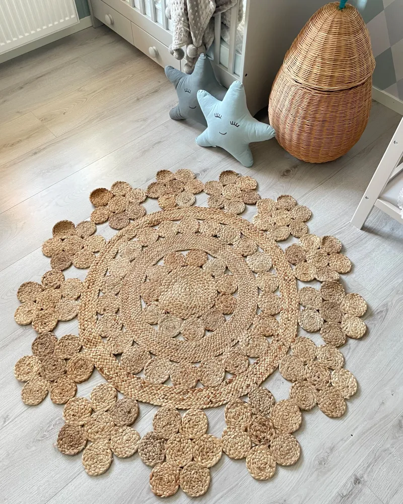 Tappeto iuta camoscio ⌀ 120 cm BIRECIK