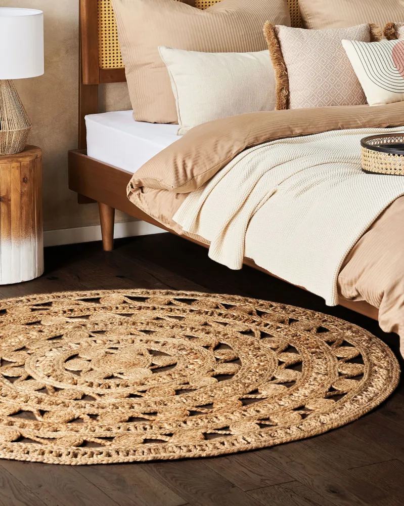 Tappeto iuta crema ⌀ 140 cm KERER