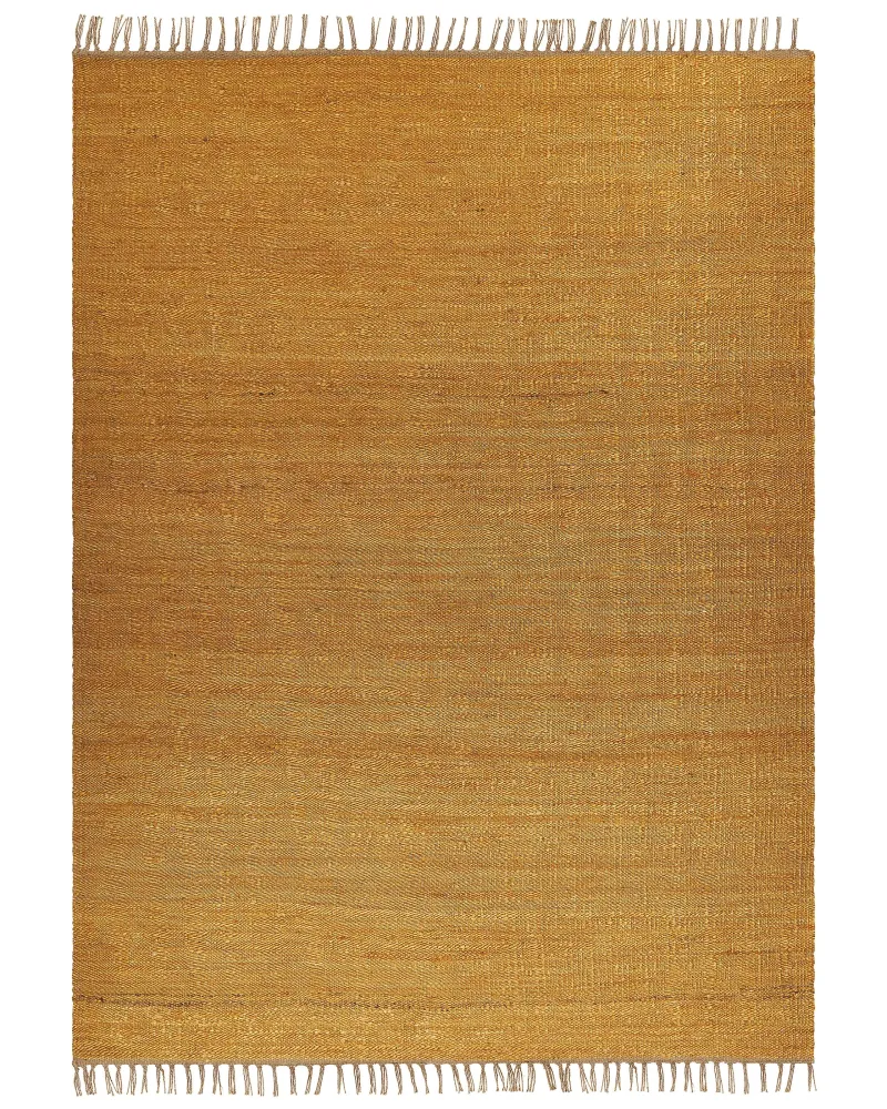 Tappeto iuta giallo senape e marrone 160 x 230 cm LUNIA