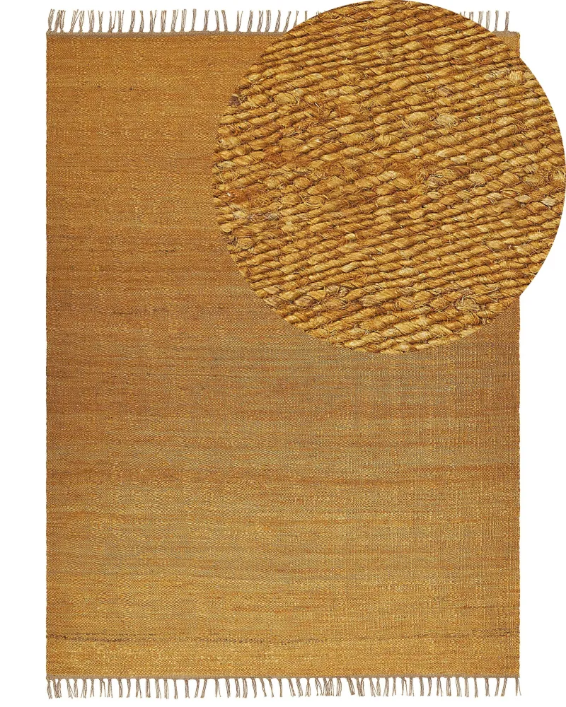Tappeto iuta giallo senape e marrone 160 x 230 cm LUNIA