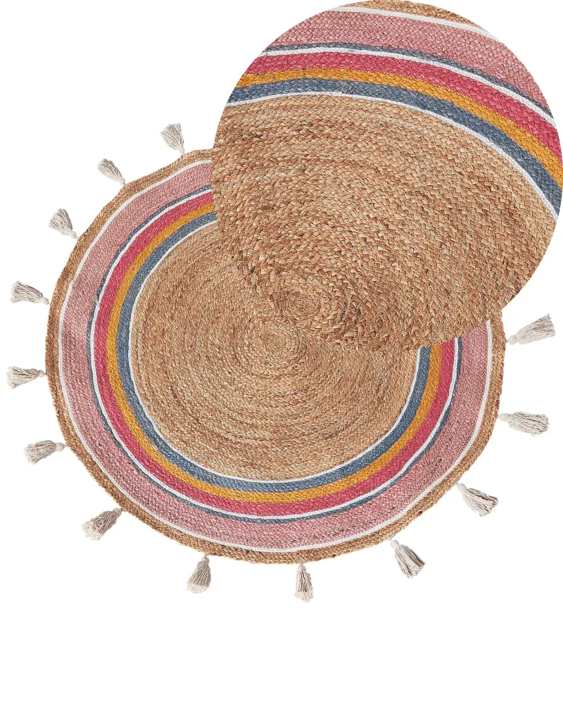 Tappeto iuta multicolore ⌀ 120 cm ZANAVI
