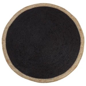 Tappeto iuta nero ⌀ 120 cm MENEMEN