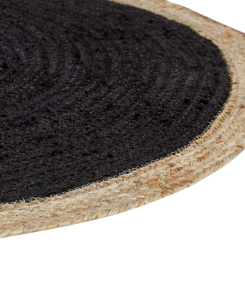 Tappeto iuta nero ⌀ 120 cm MENEMEN