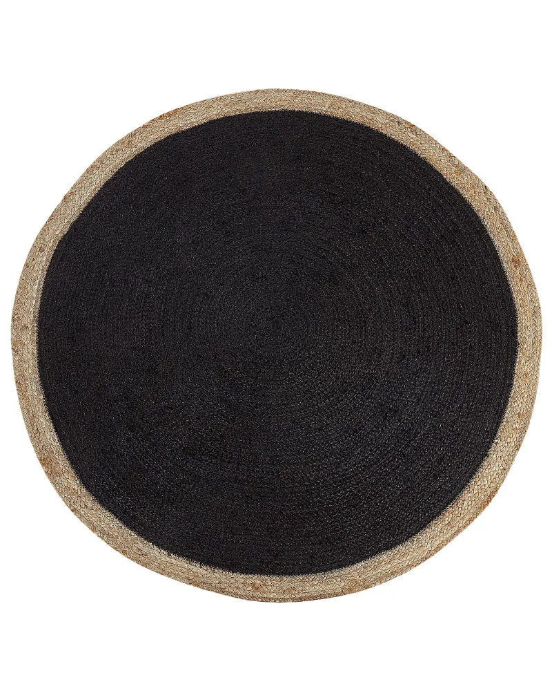 Tappeto iuta nero ⌀ 120 cm MENEMEN