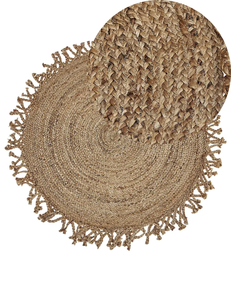 Tappeto iuta nocciola ⌀ 120 cm ZONGULDAK