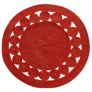 Tappeto iuta rosso ø 120 cm KOYUNLU