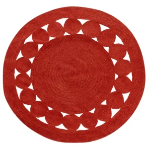 Tappeto iuta rosso ø 120 cm KOYUNLU