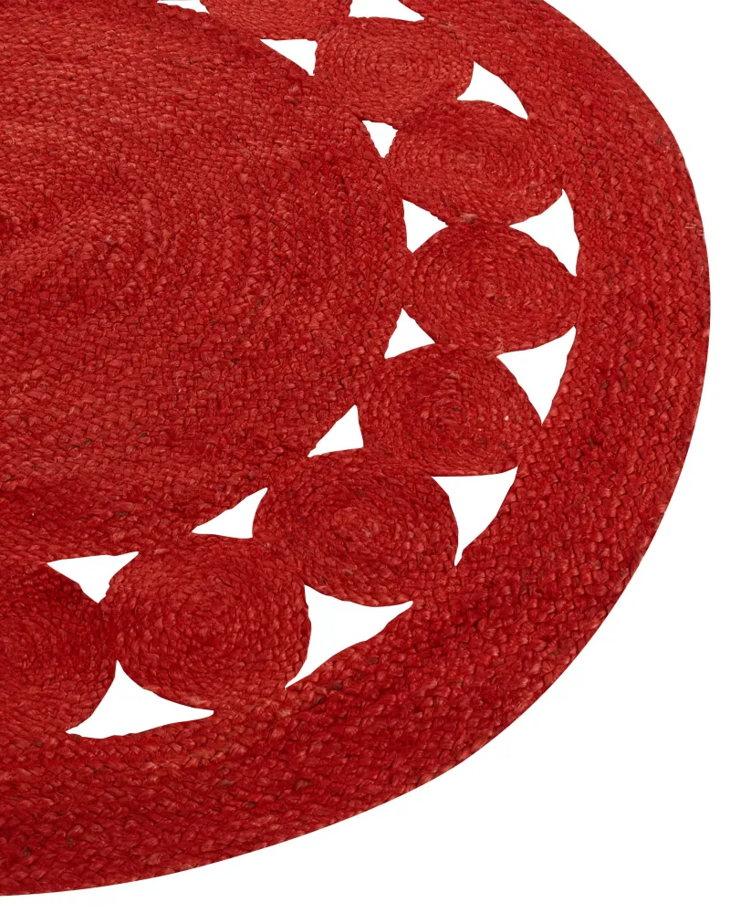 Tappeto iuta rosso ø 120 cm KOYUNLU