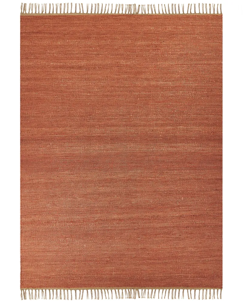 Tappeto iuta rosso limpido e marrone 160 x 230 cm LUNIA