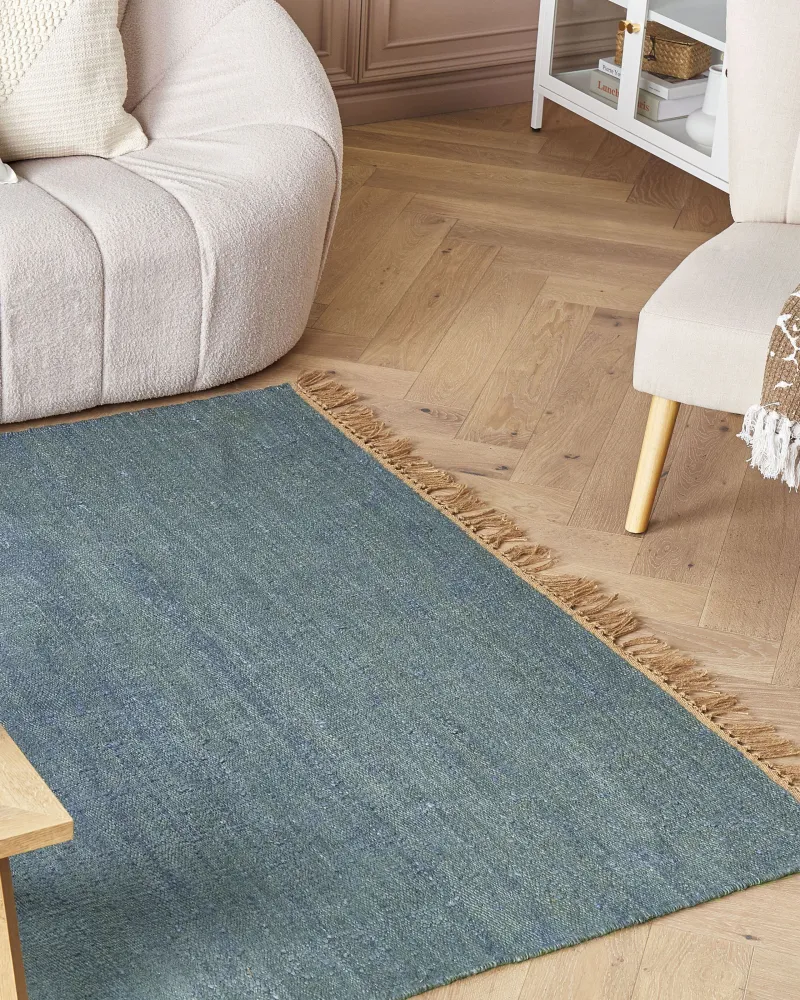 Tappeto iuta turchese e marrone 160 x 230 cm LUNIA