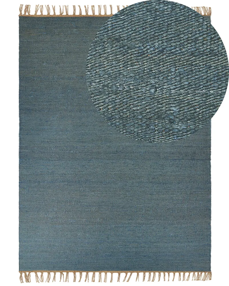 Tappeto iuta turchese e marrone 160 x 230 cm LUNIA