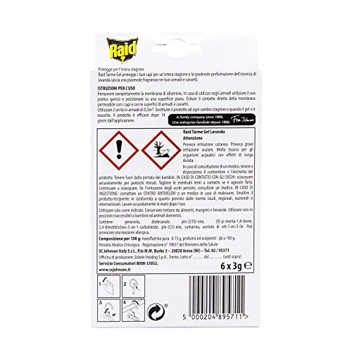 Raid Tarme Gel Multipack, Antitarme dei vestiti - Profumazione Lavanda -...