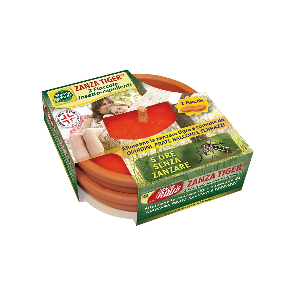 Set 2 Candele Zanza Tigre Icaridina 14cm