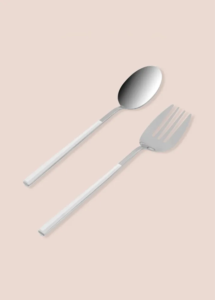 Il Servizio Insalata Mia Bianco Argento 2 Pezzi Selected Products - 871