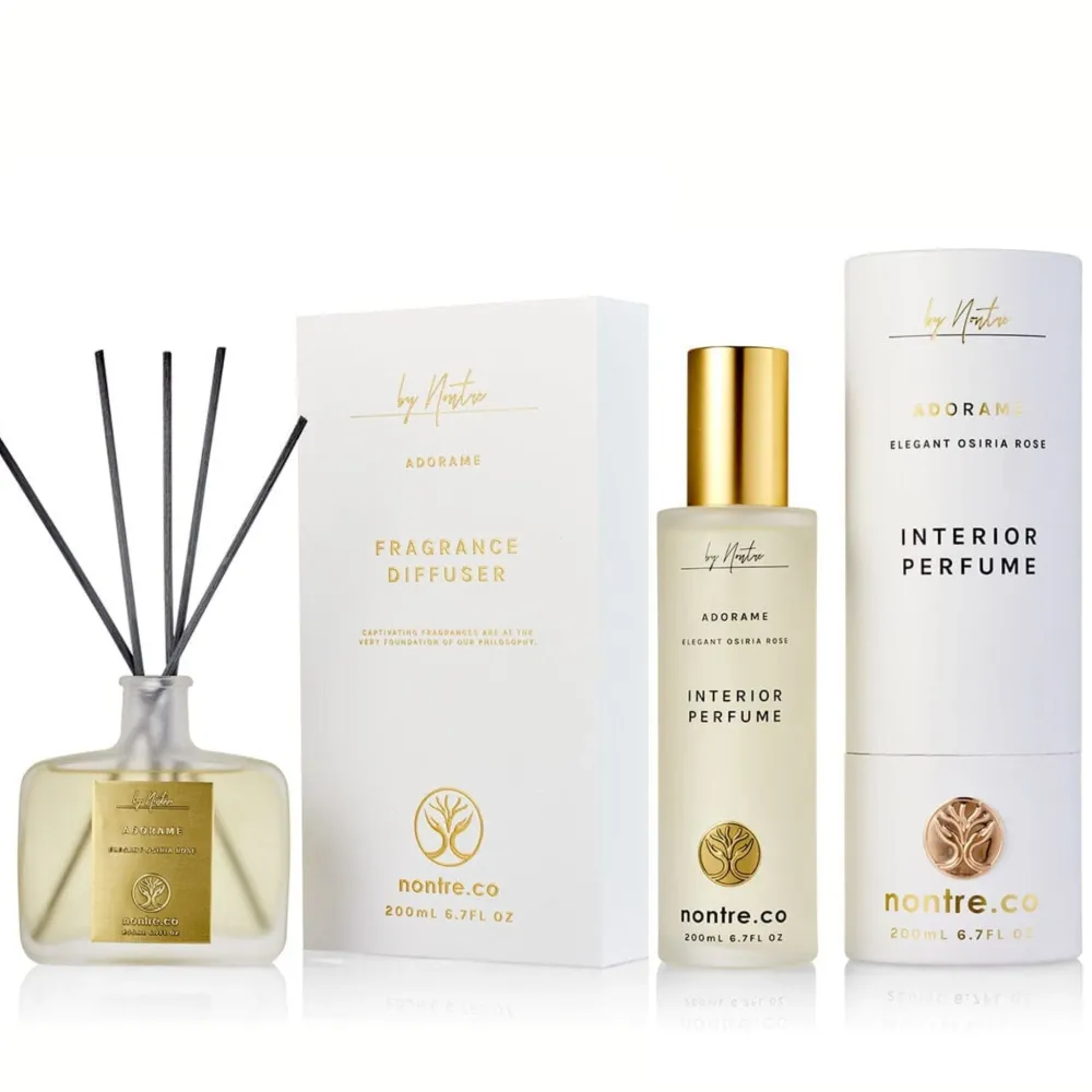 Nontre.co Adorame Interior Perfume 200ml & Reed Diffuser 200ml Set