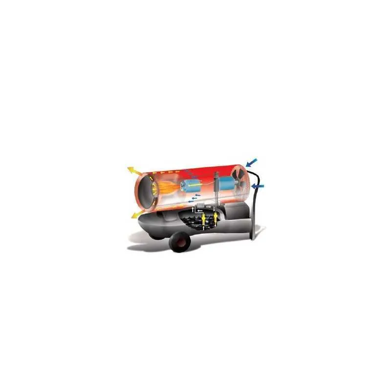 Generatore aria calda gasolio - ge20-20.000 kcal - rosso - senza scarico per Uso Cantieri