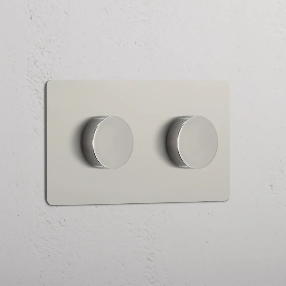 Kew Dimmer Rotativo Doppio 2x - Nichel Lucido con Garanzia 24 Mesi Regular