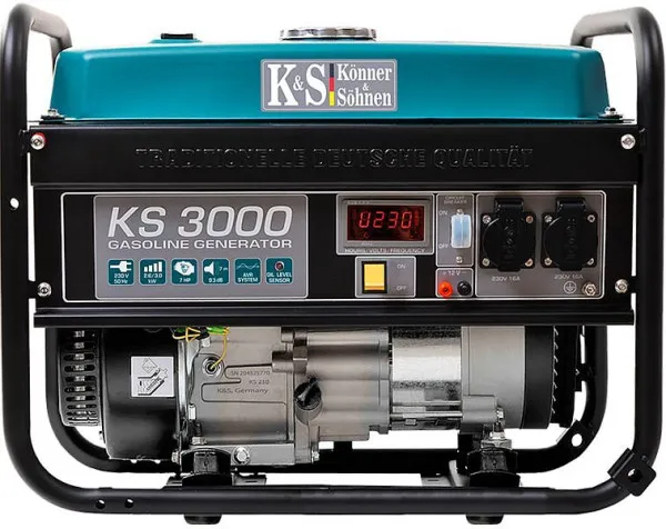 Professionale Heavy Duty Generatore benzina Könner & Söhnen 3000W 2x16A (230V) 12V regolatore volt protezione bass...