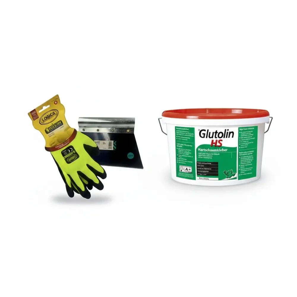 Kit Glutolin Hs kg. 8 + un paio guanti + spatola dentata