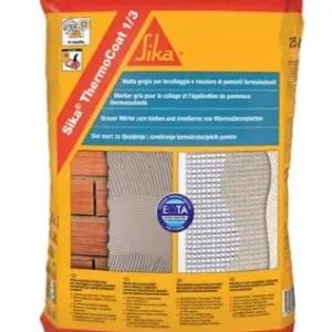 Sika - ThermoCoat-1 3 – Adesivo rasante bianco per EPS, XPS, lana di roccia e sughero, 25 kg