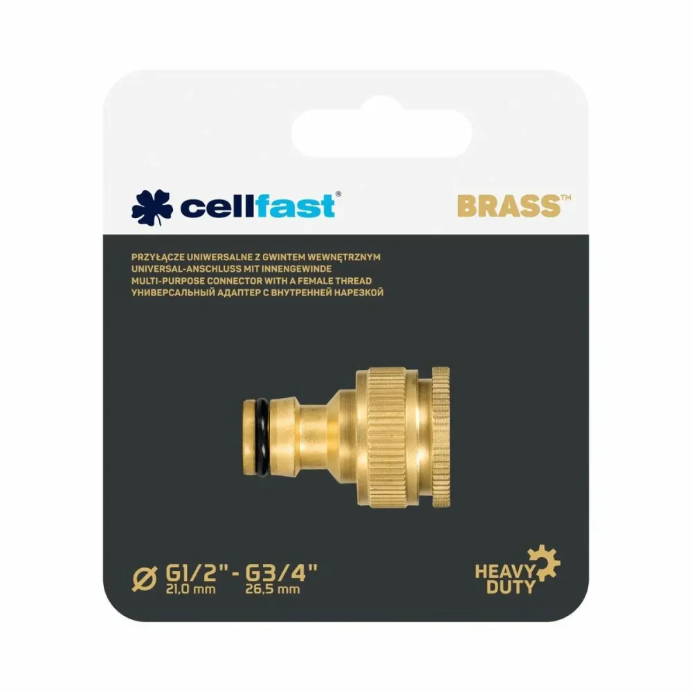 Connettore tubo Cellfast 3/4" 1/2" Ottone Rubinetto