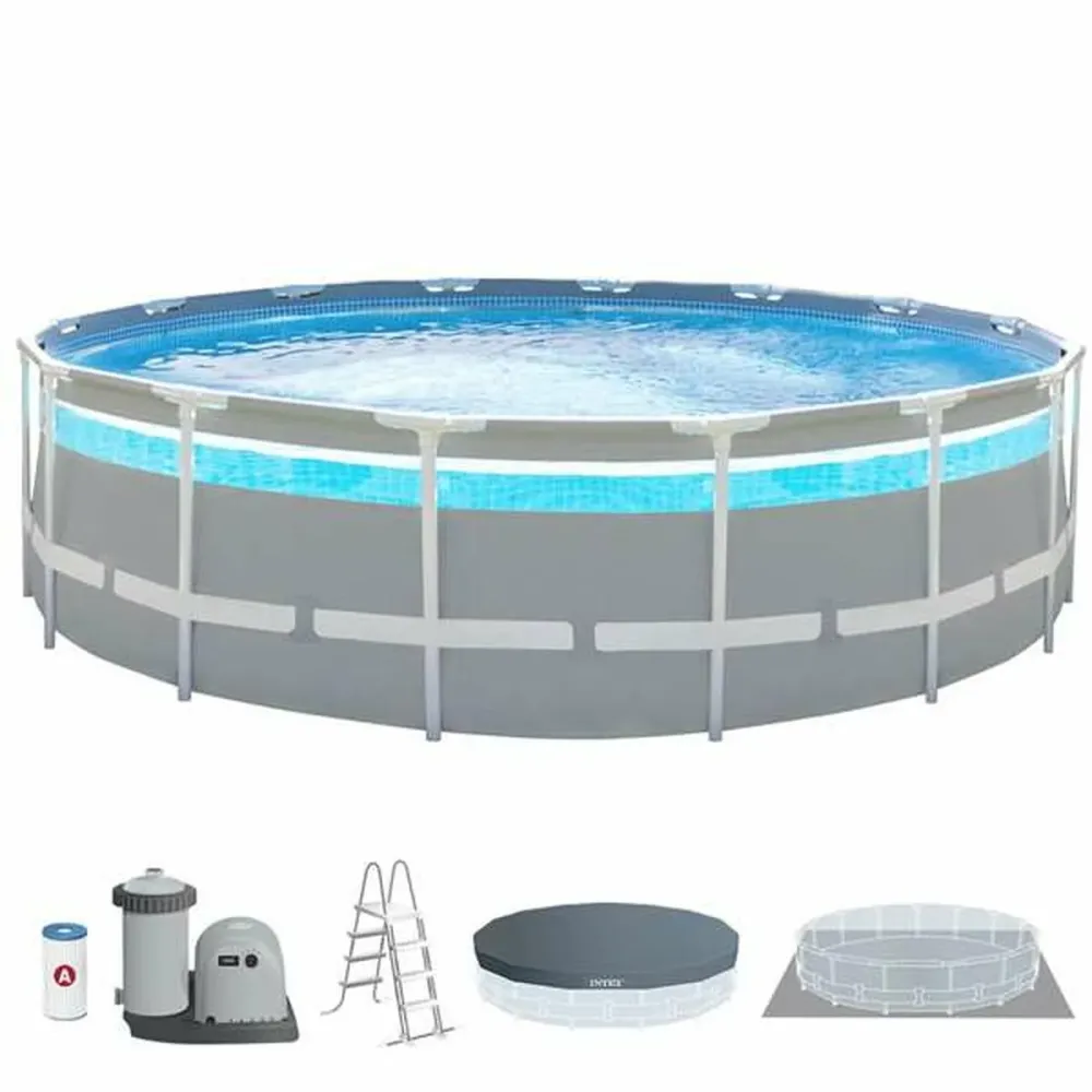 Piscina Circular com Depuradora Intex Clearview Prism Frame 488 x 122 cm