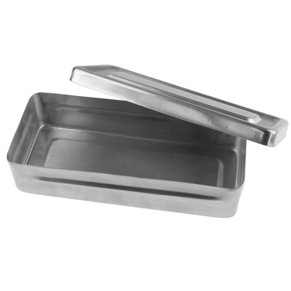 Contenitore per strumenti con coperchio - Dimensioni: 18 cm x 8 cm x 4 cm - acciaio inossidabile