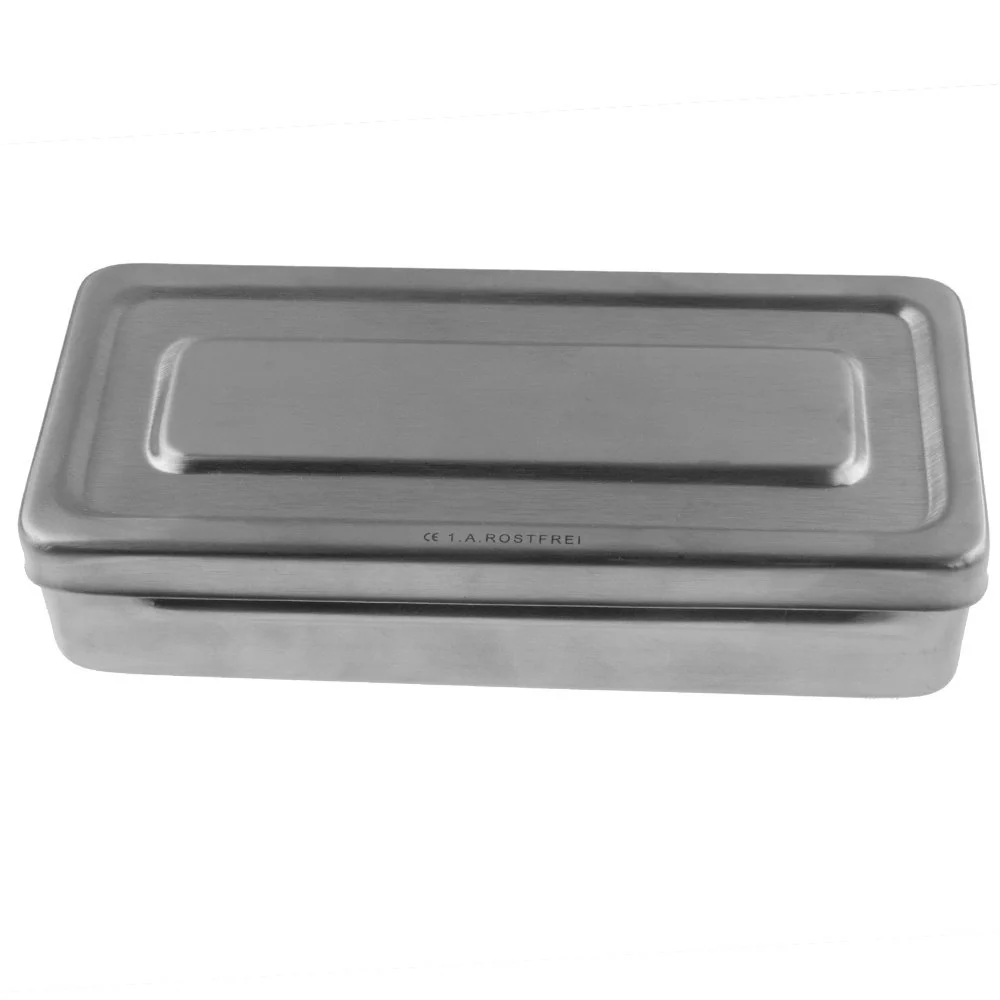 Contenitore per strumenti con coperchio - Dimensioni: 18 cm x 8 cm x 4 cm - acciaio inossidabile