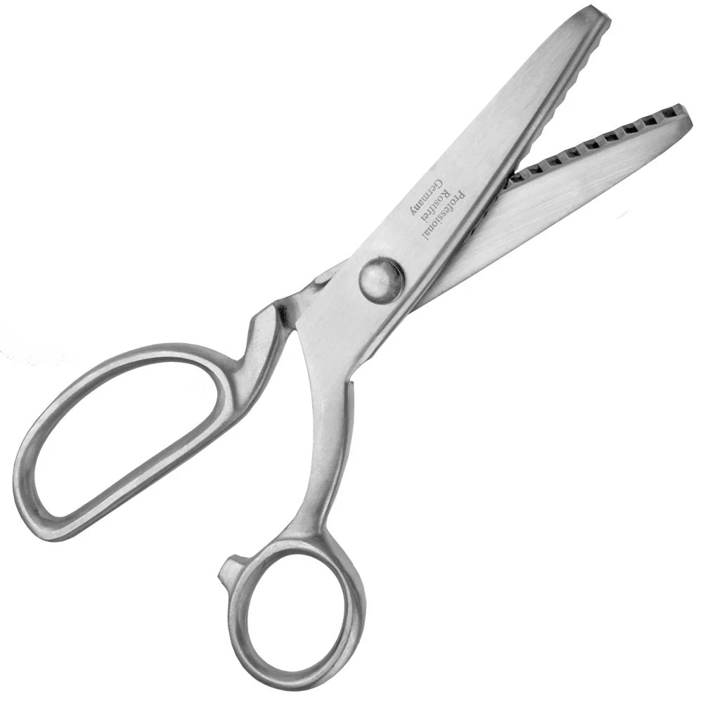 Forbice dentata satinata - con custodia - acciaio inossidabile