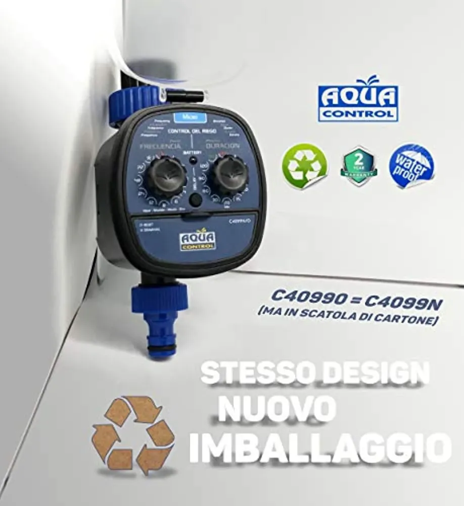 Aqua Control C4099O Programmatore d'irrigazione da giardino, per tutti i tipi di rubinetti, apertura 0 bar. Vecchio C4099N