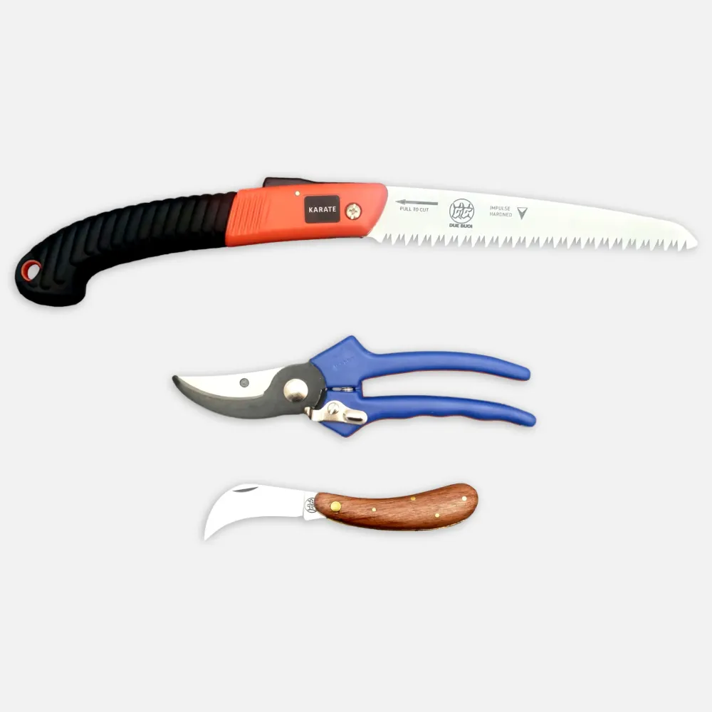 KIT FORBICE MANICO PLASTICA 149/22 & SEGHETTO PIEGHEVOLE RS180/18 & RONCOLA 251L Due buoi agriculture