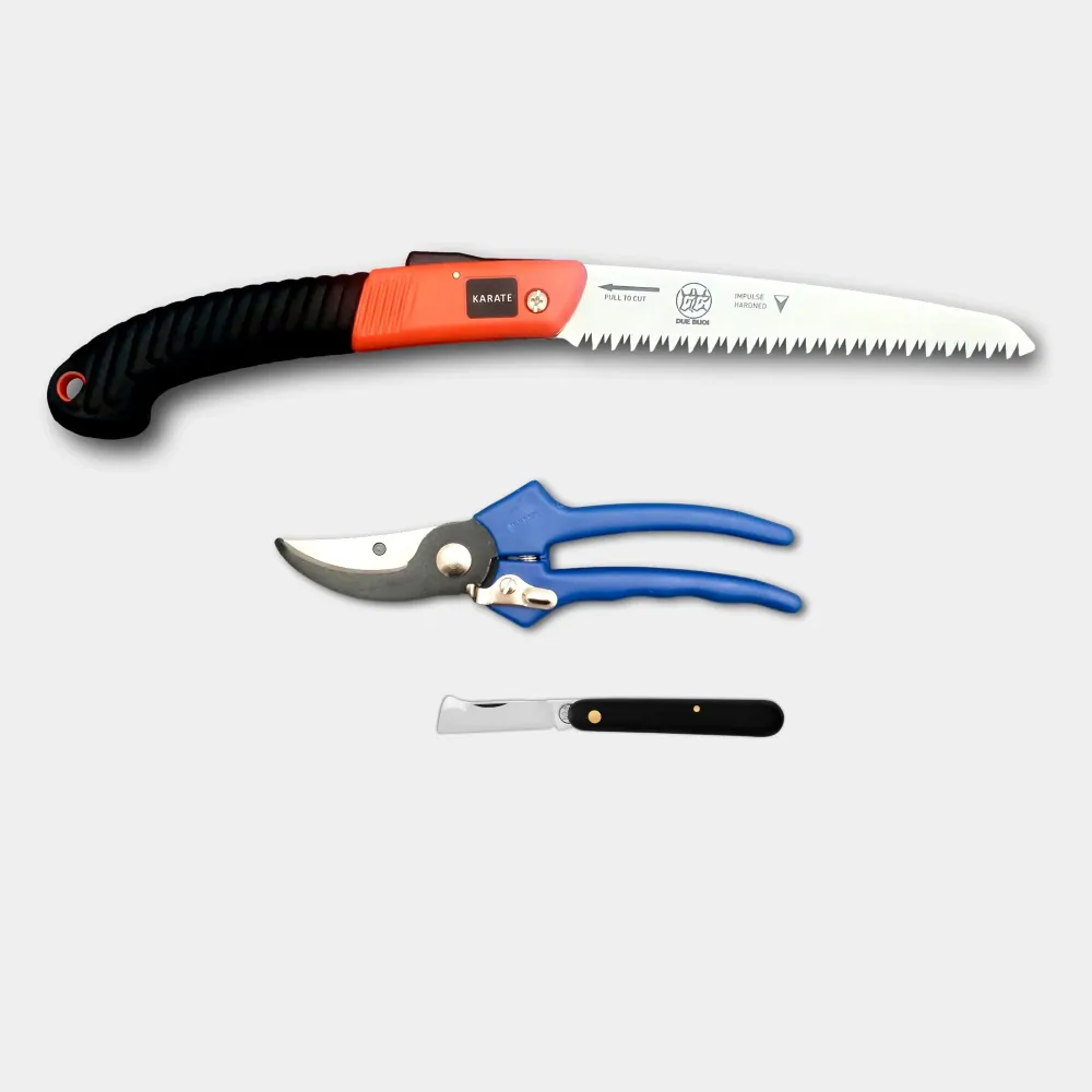 KIT FORBICE MANICO PLASTICA 149/22 - SEGHETTO PIEGHEVOLE RS180/18 - COLT. INNESTO 202 SU.SI. Due buoi agriculture