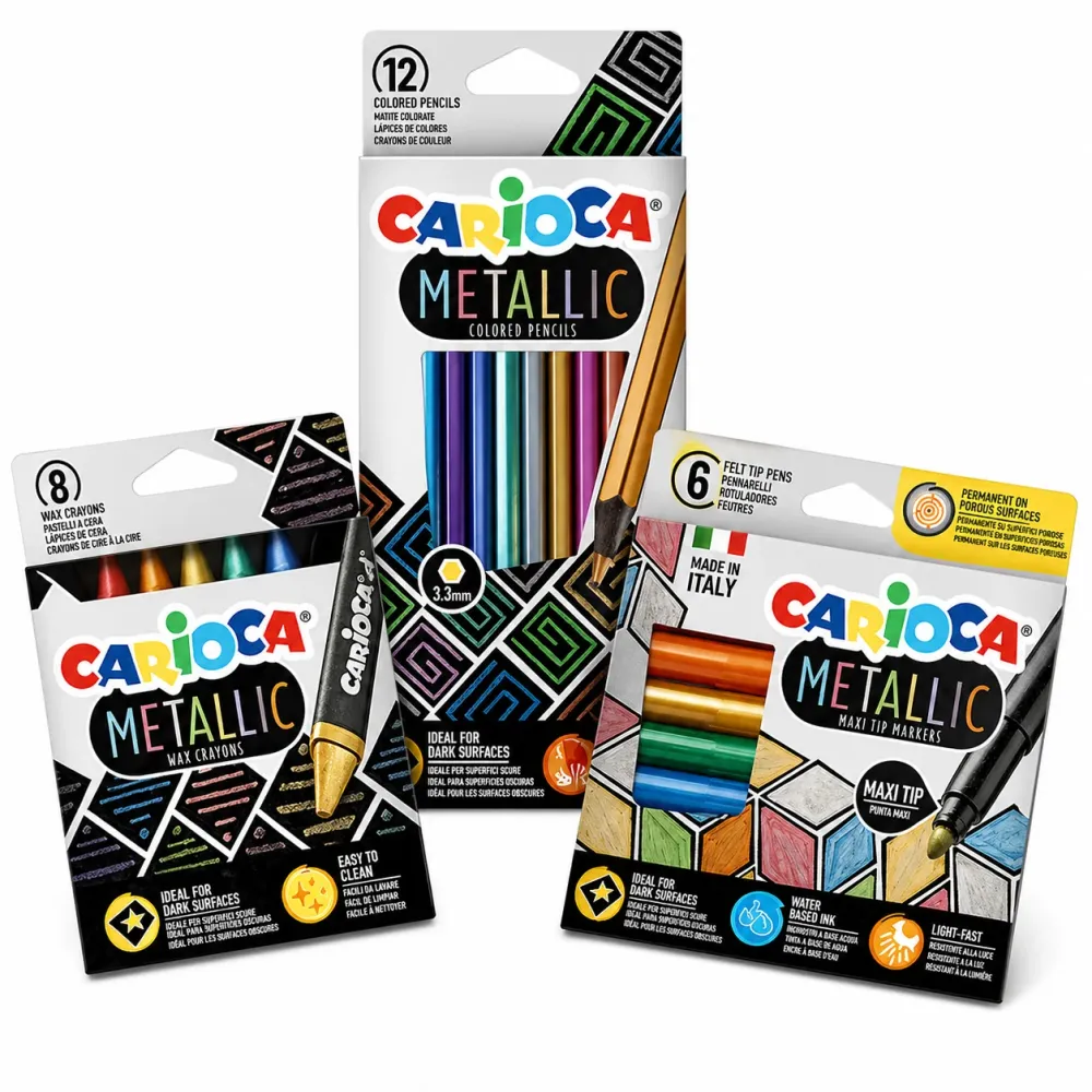 Kit Carioca Metallic - Matite + Pastelli + Pennarelli - Bundle