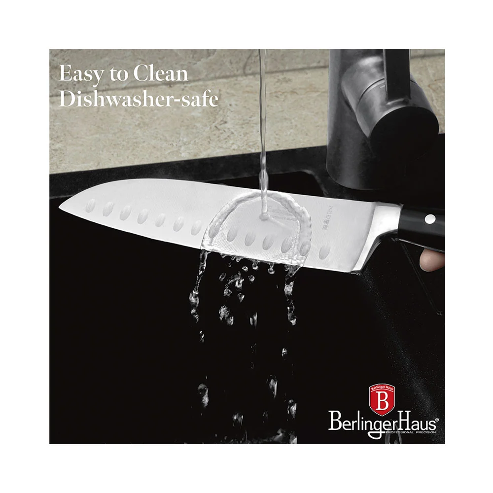 Berlinger Haus Küchenbarf Haus Santoku Messer da 17,5 cm Collezione Vantage Black