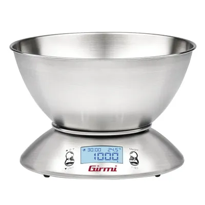 Bilancia Cucina Digitale Girmi PS85 Inox 5Kg con Ciotola e Timer