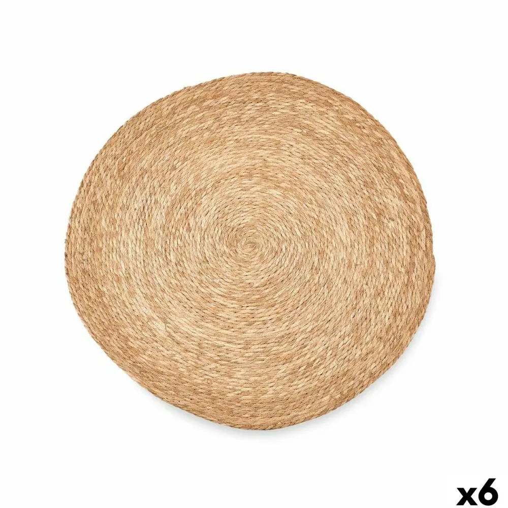 Portatimbri Tappeto GiftDecor LR23151-80 Naturale Sparto 80 x 2 x 80 cm (6 Unità)
