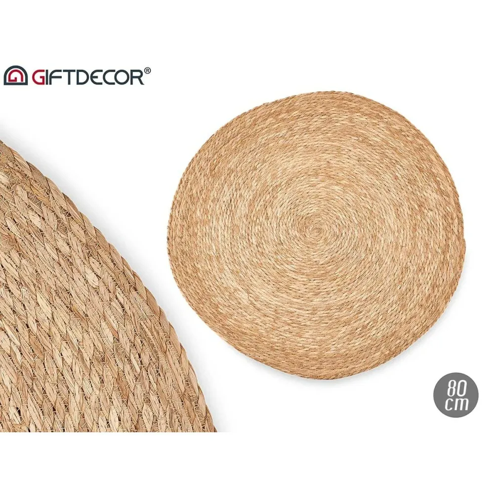 Portatimbri Tappeto GiftDecor LR23151-80 Naturale Sparto 80 x 2 x 80 cm (6 Unità)