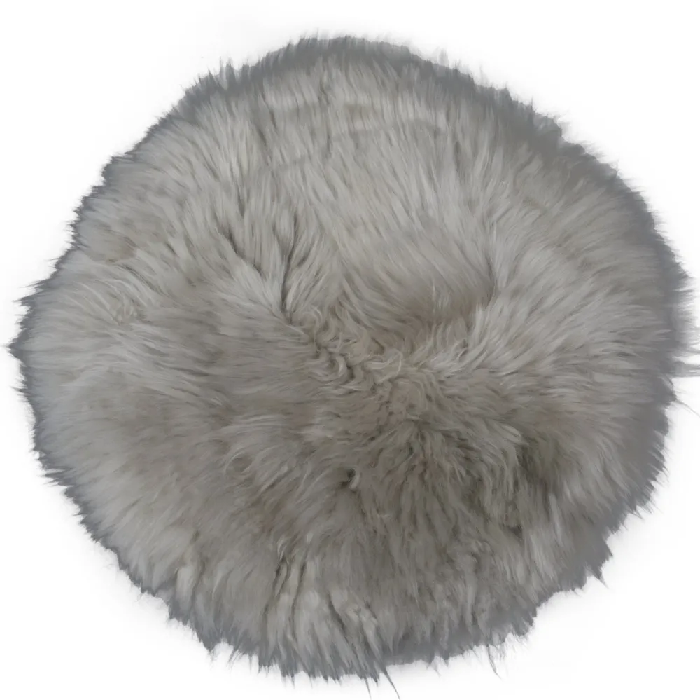 Cuscino vera pelle di agnello - Grigio Ø40 cm