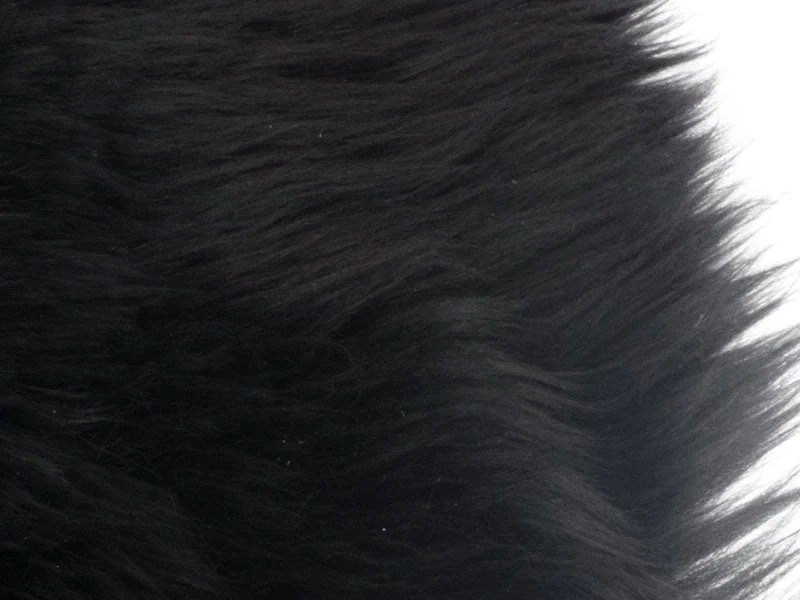 Cuscino vera pelle di agnello - Nero Ø 40 cm