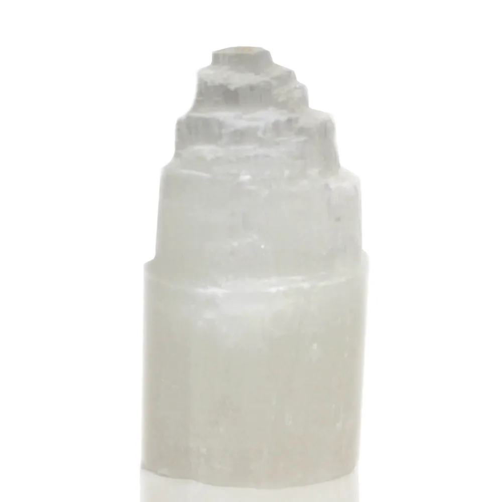 Lampada torre di cristallo di selenite 15 cm