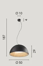 FANEUROPE SOSPENSIONE LED COCO NERA 40W 4400LM CCT 50X187CM LED-COCO-S50-NER