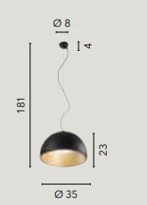 FANEUROPE SOSPENSIONE LED COCO ORO 30W 3300LM CCT 35X181CMPE LED-COCO-S35-ORO