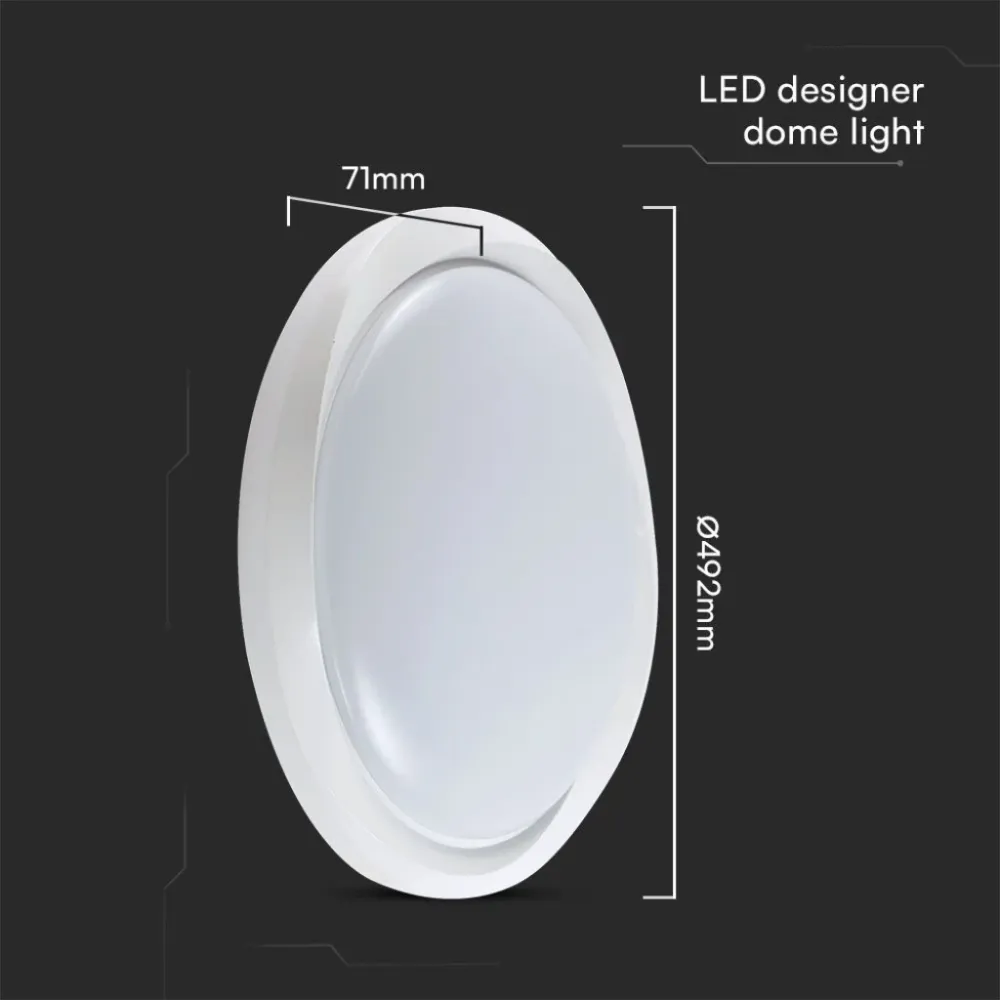 Plafoniera LED V-TAC 60W Rotonda con Telecomando controllo Remoto CCT 3in1 Colore Bianco D492mm Dimmerabile 3000-6500K Cov...