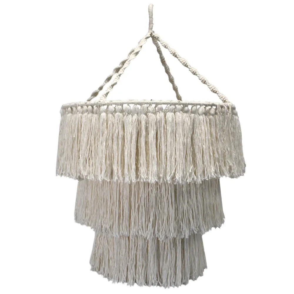 Lampadario macramè, naturale