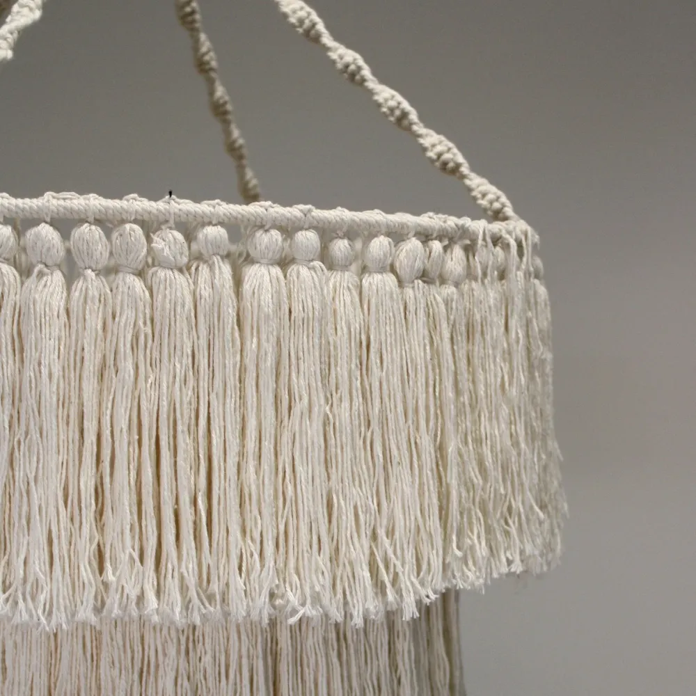 Lampadario macramè, naturale