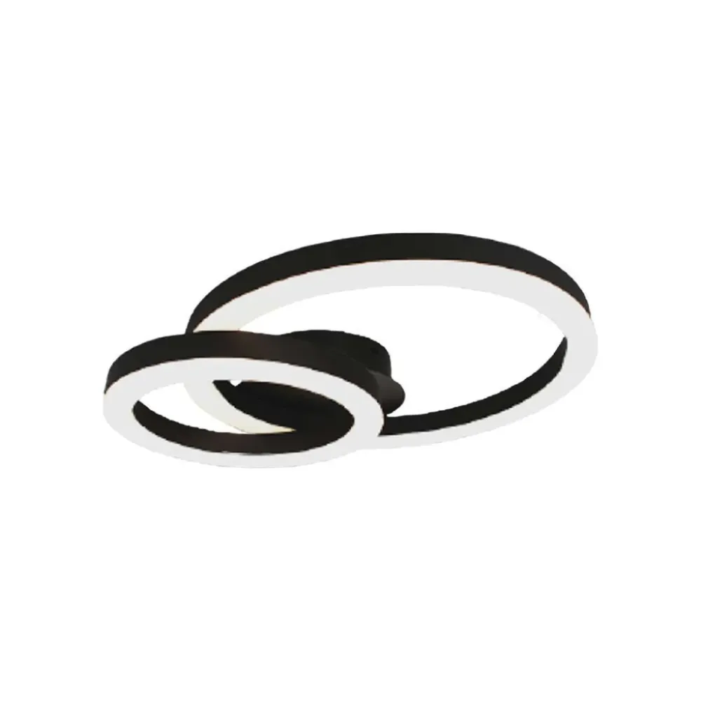 Lampadario V-TAC LED Plafone 20W dal Design Moderno due Anelli D:450-105mm Colore Nero SKU 7000 VT-7787 3000K